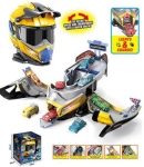 Паркинг Каска със Светлина и Звук с 2 Метални Колички и Изстрелвачка 28×25×20 см